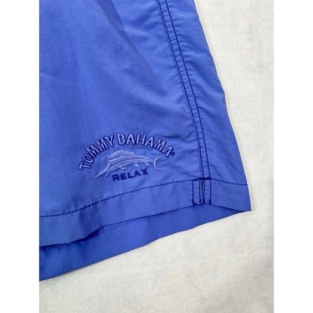 TOMMY BAHAMA Relax Large Swim Trunks Blue Cargo Mesh Lined Board Nylon Shorts